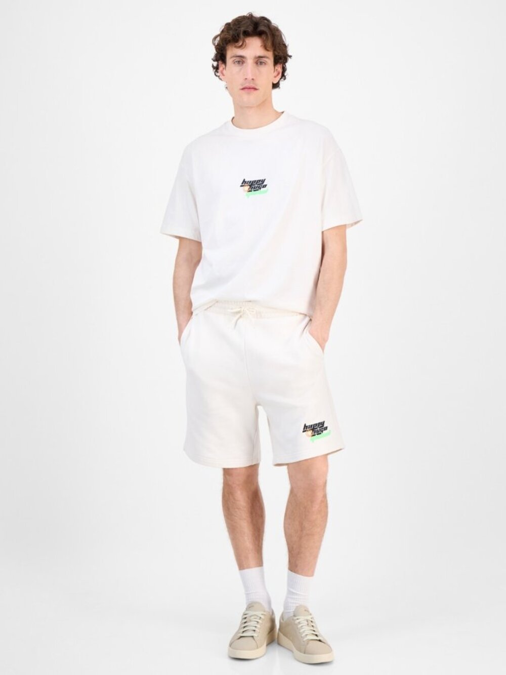 Hugo by Hugo Boss Men's Nirvato Cotton Shorts - Open White   NWT